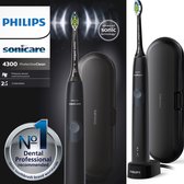 Philips Sonicare ProtectiveClean 4300 HX6800/87, Adulte, Brosse à dents à ultrasons, Soin quotidien, 62000 mouvements par minute, Noir, Batterie
