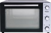 Bestron vrijstaande Oven met 55L volume, Bakoven inlcusief Grillrooster, Draaispit, Bakschaal & Heteluchtfunctie, met 5 programma’s tot max. 230 °C, timer & indicatielampje, 2000 Watt, kleur: zilver / zwart