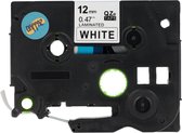 Dappaz - Brother Tze-231 TZ-231 Label Tape Compatible - Zwart op Wit - 12mm x 8m - Geschikt voor Brother P-touch - 1 stuks