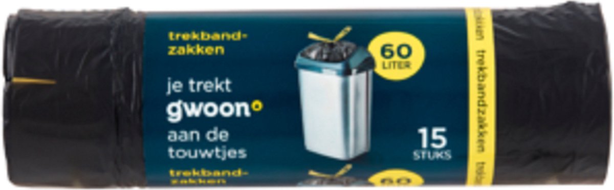 G'woon - Trekbandzakken - 15x 60 liter
