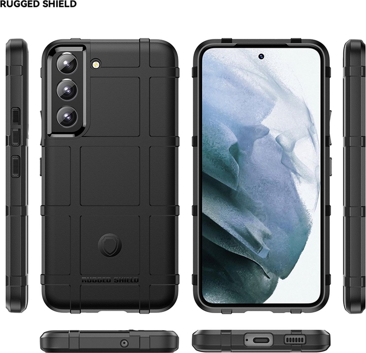 Mobigear Hoesje geschikt voor Samsung Galaxy S24 Plus Telefoonhoesje Flexibel TPU | Mobigear Rugged Shield Backcover Shockproof | Schokbestendig Galaxy S24 Plus Telefoonhoesje | Anti Shock Proof - Zwart