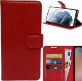 Samsung A54 Bookcase Telefoon hoesje Stevige Portemonnee Wallet Case – Pasjeshouder - Kunstleer - Rood