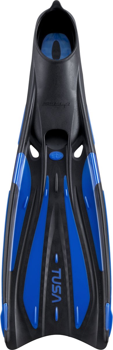 TUSA Solla - High-Performance full-foot duikvinnen met ForcElast-technologie en 20° angled blade design voor efficiënte voortstuwing - Zwart/Blauw - FF-23 - Maat M (40–41) - (25–25,5 cm)