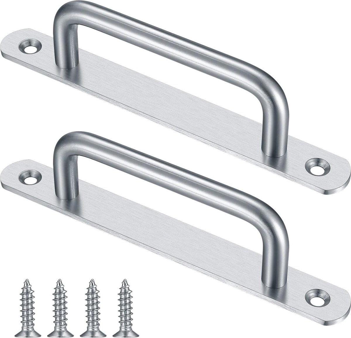 2 stuks schuifdeurgrepen, schuurdeurgrepen, schuifdeurgreep met plaat van roestvrij staal, schuifdeurgrepen, kastdeurgreep, handgrepen voor schuurdeur, schuifdeuren, tuindeurgrepen (160 mm)