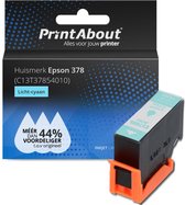 PrintAbout huismerk Inktcartridge 378 (C13T37854010) Licht-cyaan geschikt voor Epson