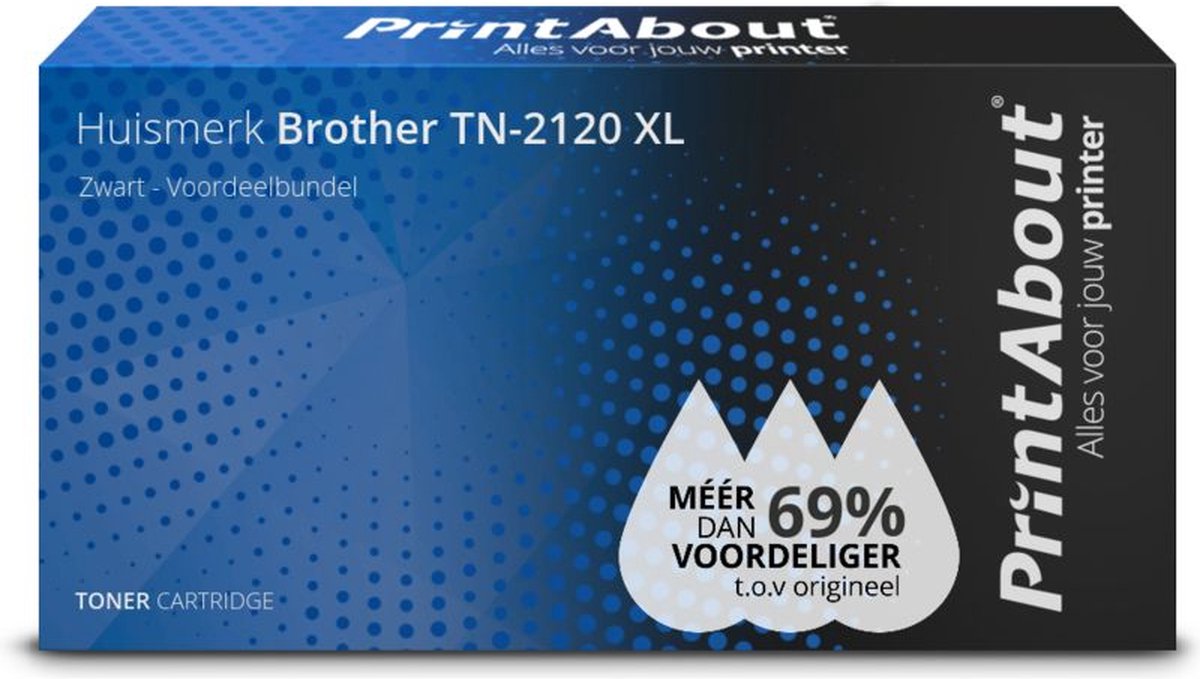 PrintAbout - Alternatief voor de Brother TN-2120 / Zwart 2 Pack