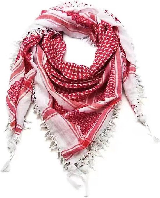 FeelingGood® keffiyeh - Arabische Palestijnse sjaal - Arafat sjaal - PLO sjaal - Woestijn sjaal - Shemagh sjaal - Rood Wit