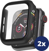 FUMIKO Screenprotector + Hoesje Apple Watch Series 4/5/6/SE 41 mm Bescherm Case & Screenprotector iWatch - Zwart - 2 Stuks