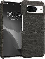 kwmobile telefoonhoesje met 2 kaartsleuven - Hoesje geschikt voor Google Pixel 8 - Van kunststof en stof - In grijs