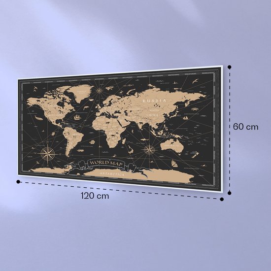 Klarstein Air Art Smart Infrared Heater 120x60cm 700W App World 120 x 60 cm  / design: world map