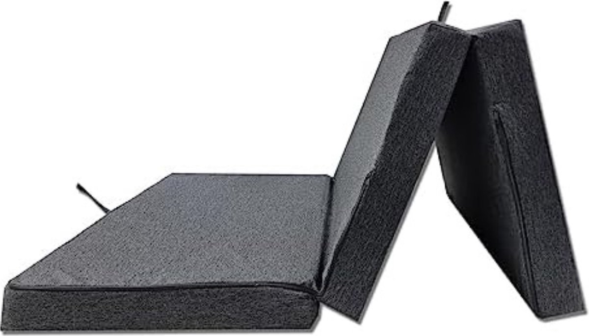Schuimmatras - Campingmatras met deksel 120 x 200 x 10 cm - Grafietgrijs