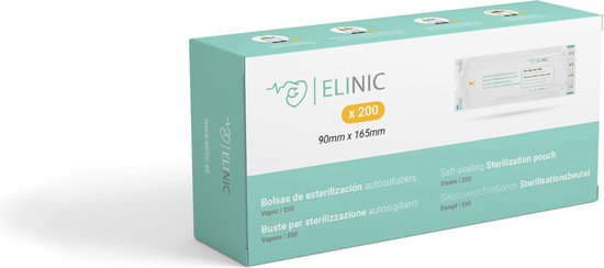 Sterilisatiezakjes 90 X 165 mm (200 stuks) autoclaaf zelfklevende zak. vaste zakken voor steriliseren, medische gebruiksvoorwerpen, nagel, schoonheidssalons, kapsalons, tattoo, enz.
