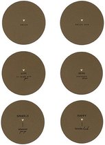 Bastion Collections - Onderzetter - leatherlook bruin