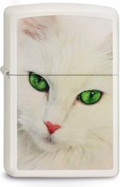 Aansteker Zippo White Cat Green Eyes