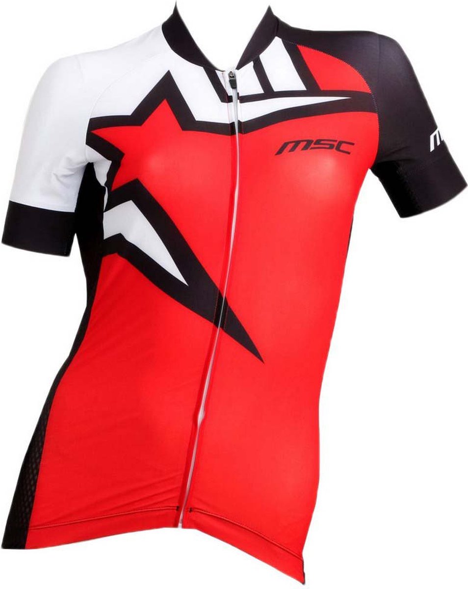 Msc Claudia Pro Korte Mouwen Fietsshirt Rood,Zwart M Vrouw