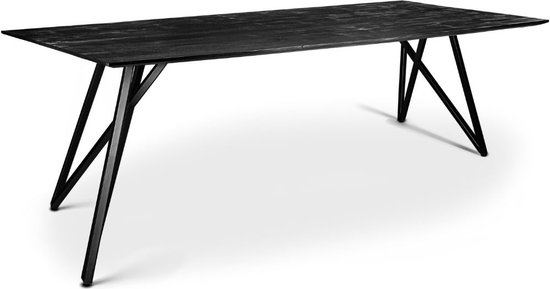 Table de salle à manger Louis, 200x100 cm - noire