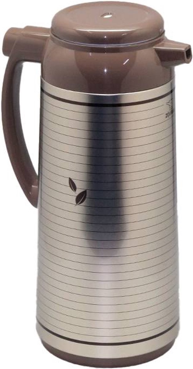 Zojirushi Isoleerkan Satin Leaf met Glazen Binnenfles - Drukknop - 1,3L