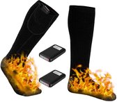 Verwarmde sokken, verwarmde sokken met accu, elektrische warme sokken met 3 instelbare temperaturen, 4000 mAh batterij, verwarmingssokken voor dames en heren
