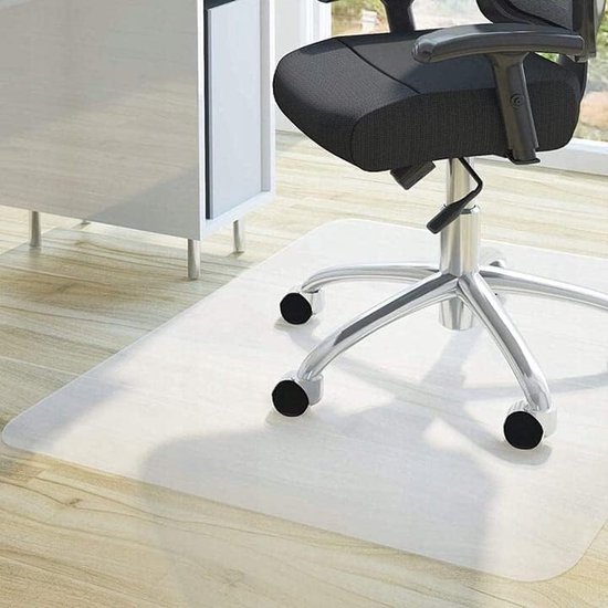 Vloerbeschermingsmat voor harde vloeren, 0,8 mm, 70 x 100 cm, bureaustoelonderlegger, bureaustoelmat, vloermat onder bureaustoel en bureau, doorschijnend, mat