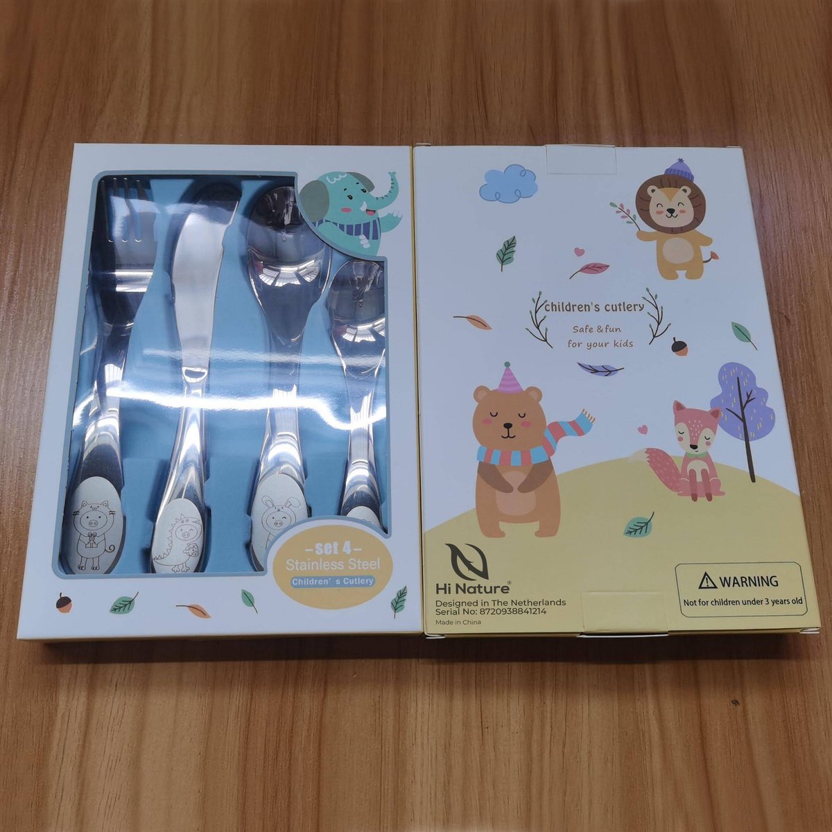 HI NATURE Kinderbestek 4-delig – RVS - Afbeelding 7