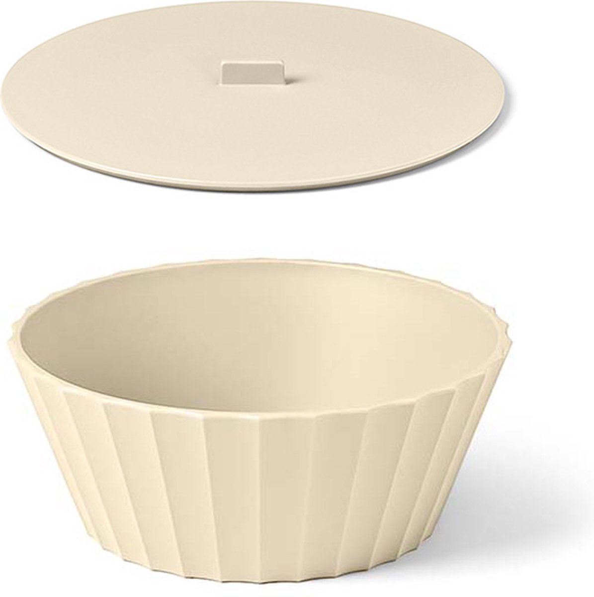 Serveerschaaltje met deksel - Hera - Kunststof - Small - Beige - ø 15 x H 7 cm