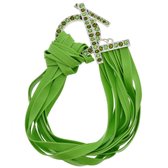 Behave Groene armband met steentjes