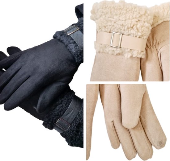 Clayre & Eef Gants d'hiver 9x24 cm Marron Polyester