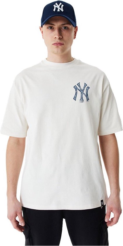 New Era New York Yankees Mlb Player Graphic T-shirt Met Korte Mouwen Wit L Man