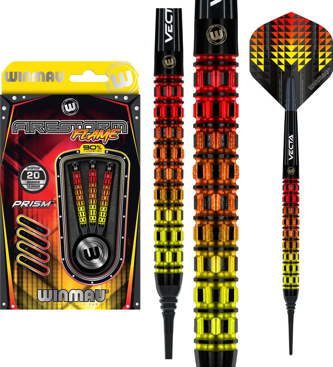 Winmau Firestorm Flame Straight 90% - Soft Tip Darts