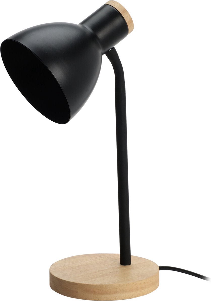 Home & Styling Tafellamp met hout - Zwart - E14 - Exclusief lamp