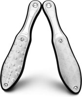 Professionele voetvijlen Dubbelzijdige pedicure Raspvijl Harde gebarsten huid Eeltverwijderaar Draagbaar voetverzorgingsgereedschap (geheel roestvrij staal) -