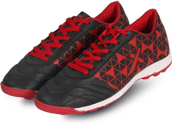 Vector X Discovery Indoor Football Shoes (Black/Red, 7 UK/ 8 US/ 41 EU) | Synthetic Leather | Moulded Insole | Lace-Up | Padded Footbed