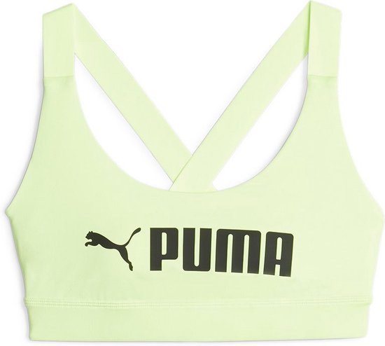 Puma Mid Impact Fit Sport Bra Vert L Femme