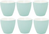 6x GreenGate Latte cup (Beker) Alice Cool mint 9x10 cm (350 ml)