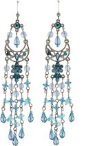 Behave Boucles d'oreilles longues avec pendentifs bleu