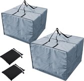 2 x Outdoor Furniture Cushion Storage Bag 210D Oxford Waterproof Protection Storage Bag 81 x 81 x 61 cm (Grey)