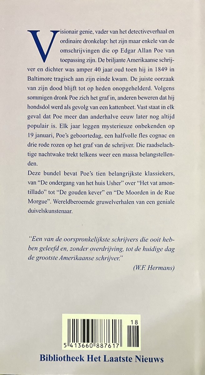 Achterkant van een boek met tekst en een ISBN-barcode.