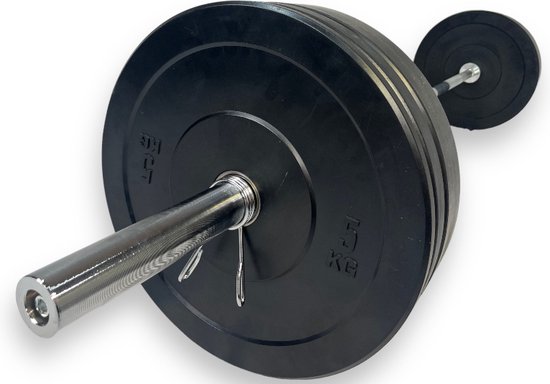 Foto: Padisport olympische halterset halterset 90 kg olympische halterstang barbell set barbell met gewichten halterstang met gewichten