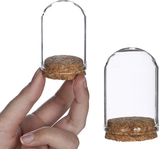 Stolp Mini Transparant Glas + Kurk H 6,5cm Ø 4cm 6 Stuks