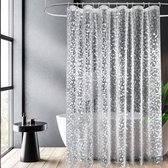 Rideau de douche 180 x 210 cm avec aimant de poids en bas, rideau de douche imperméable transparent pour salle de bain, matériau EVA, rideau de douche antibactérien et antifongique avec 12