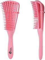 Afabs® Anti-klit Haarborstel | Detangler brush | Detangling brush | Kam voor Krullen | Kroes haar borstel | Roze