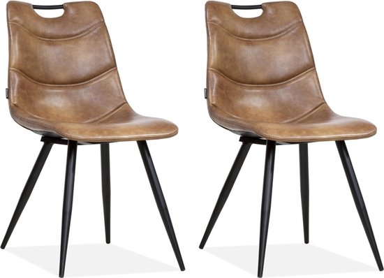 MX Sofa Stoel Barossa kleur cognac (set van 2 stoelen)