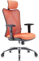 OfficeSense OS1000 Ergonomische Bureaustoel – Bureaustoelen voor volwassenen - Verstelbaar – Office Chair – Oranje - Incl. Verbeterde Wielen