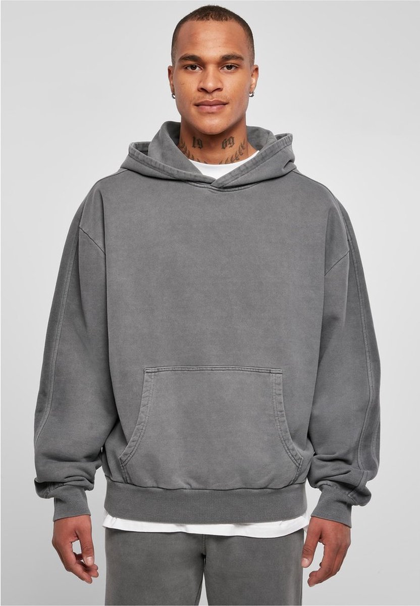 Urban Classics Heavy Terry Garment Dye Hoodie/trui L Grijs