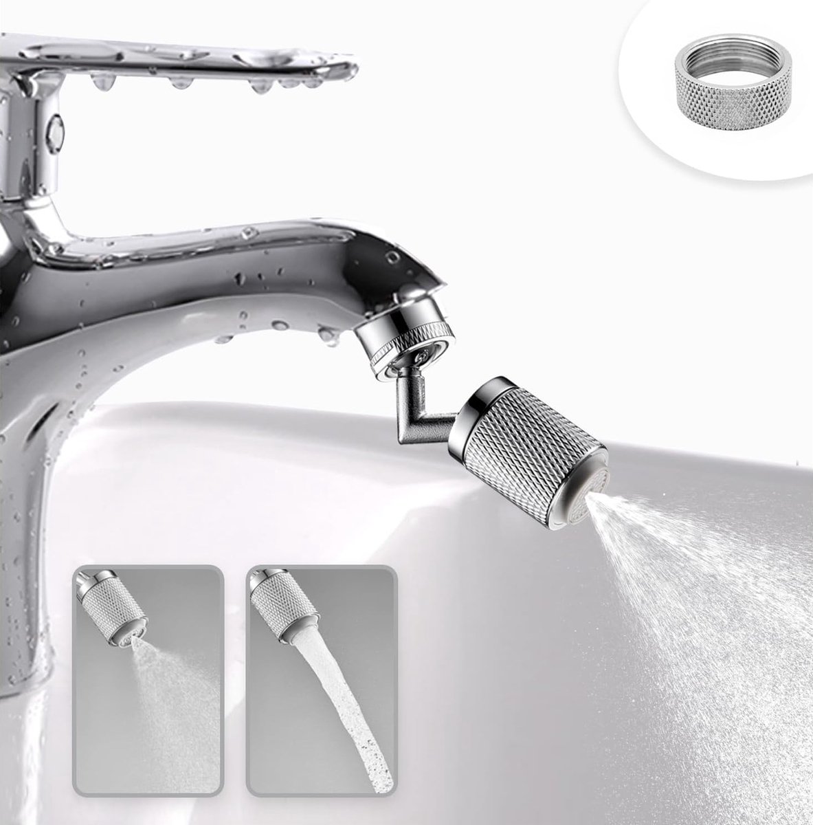 Embout robinet salle de bain 24mm économie d'eau - avec joint d