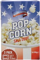 Popcorn salt / zout Pak 3 pakken x 100 gram