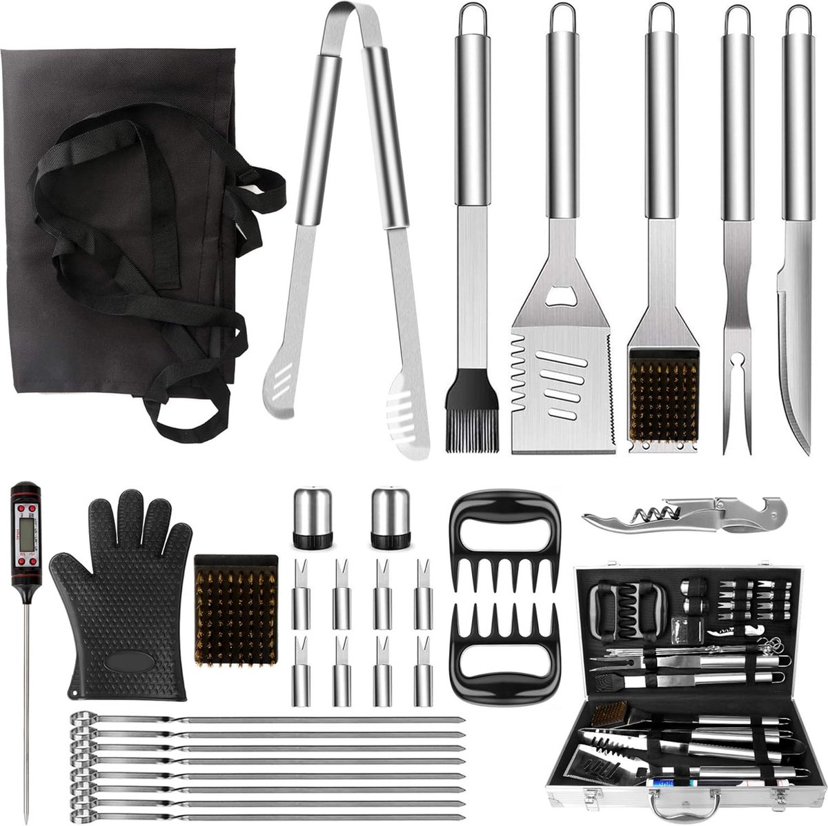 Lot de 20 d'outils pour Barbecue en plein air - Kit Barbecue Ustensiles de  cuisine en Acier inoxydable