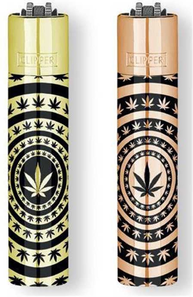 Goedkoopste Clipper Aansteker - METAL LEAVES PATTERN GOUD. 1 STUK