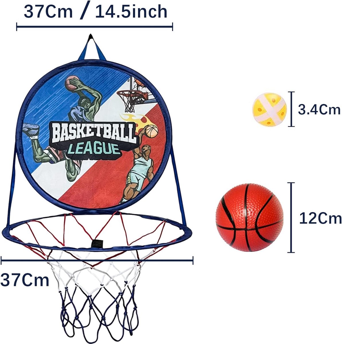 Panier Basket Enfant avec Jeu Flechette, 2 in 1 Balles Collantes et Panier Basket Enfant avec Jeu Flechette, 2 in 1 Balles Collantes et
