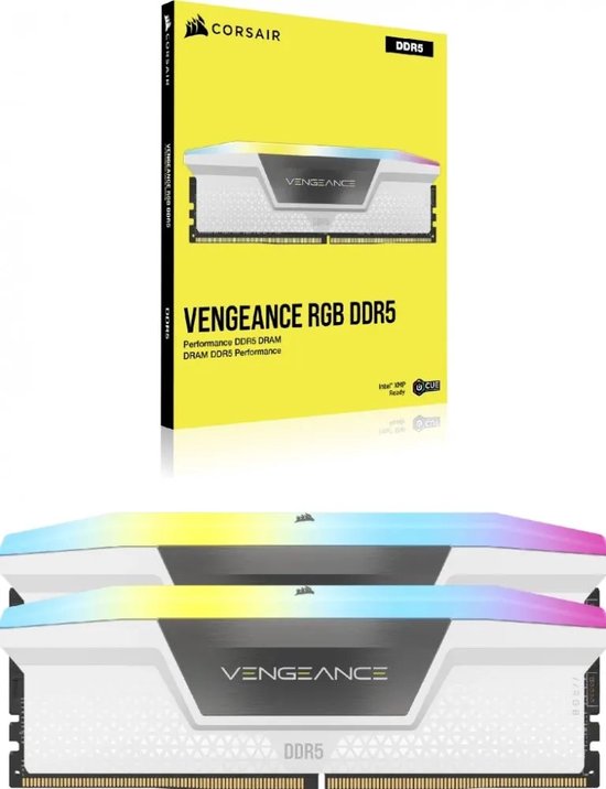 Corsair Vengeance RGB DDR5 64 Go (2 x 32 Go) 6000 MHz CL30 - Blanc